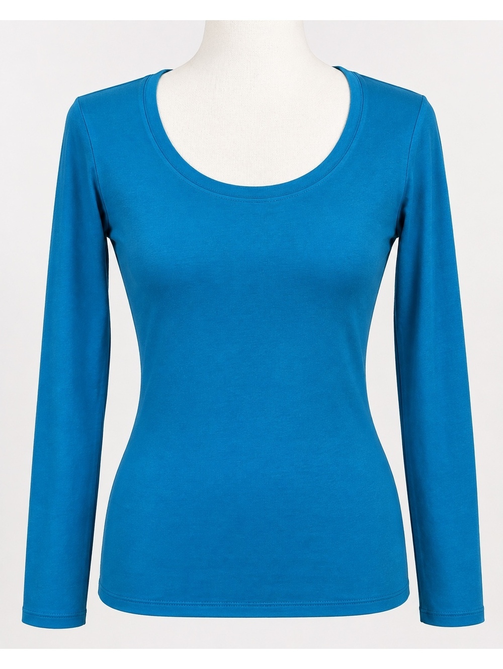 Tresics Women’s Medium Teal Blue Long Sleeve Scoop Neck Stretch Top